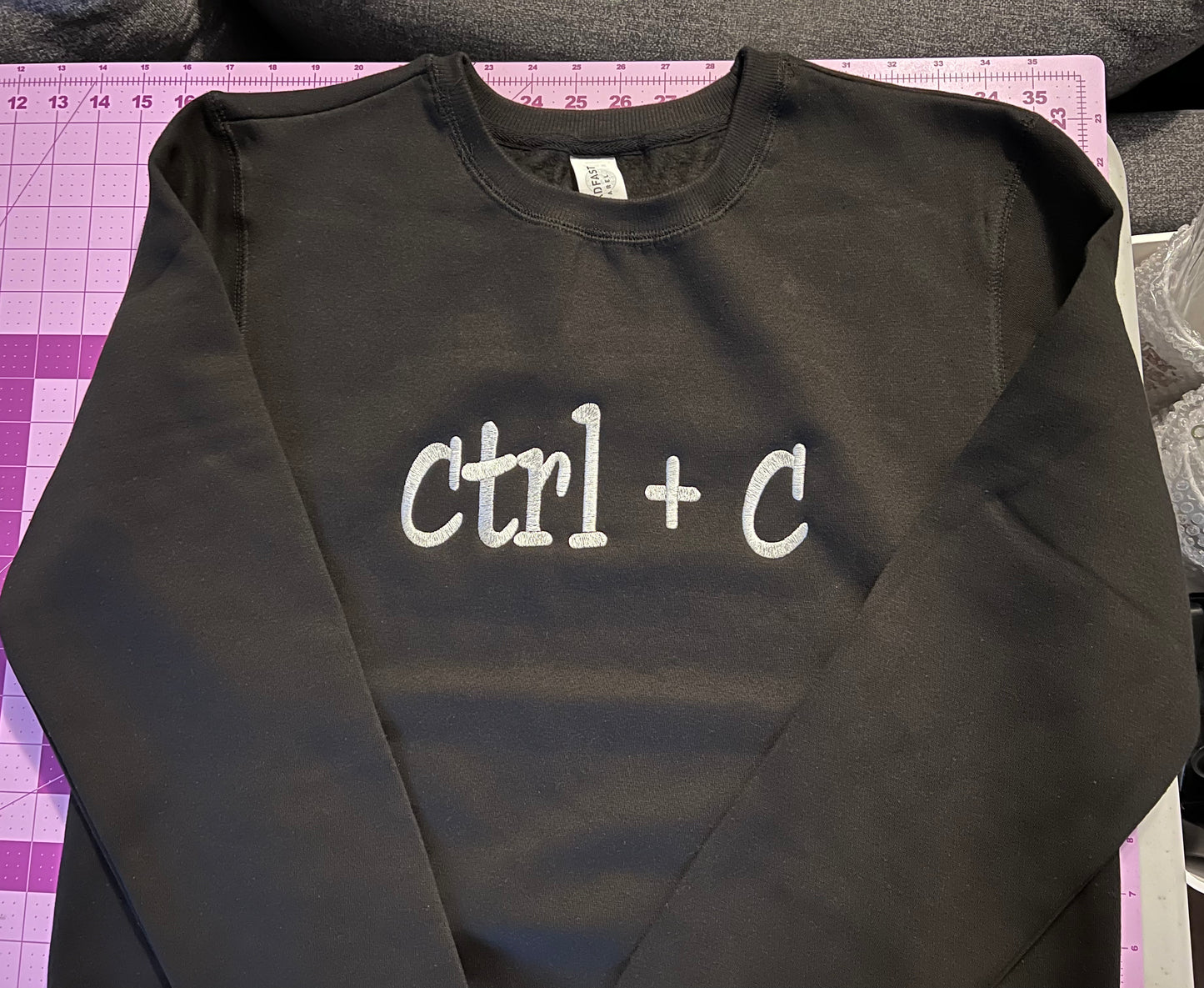 Adult ctrl + c Black Crewneck