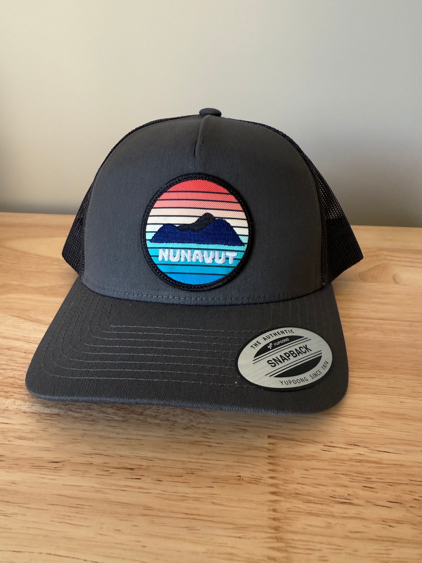 Adult Nunavut Sunset Embroidered Patch Trucker Cap