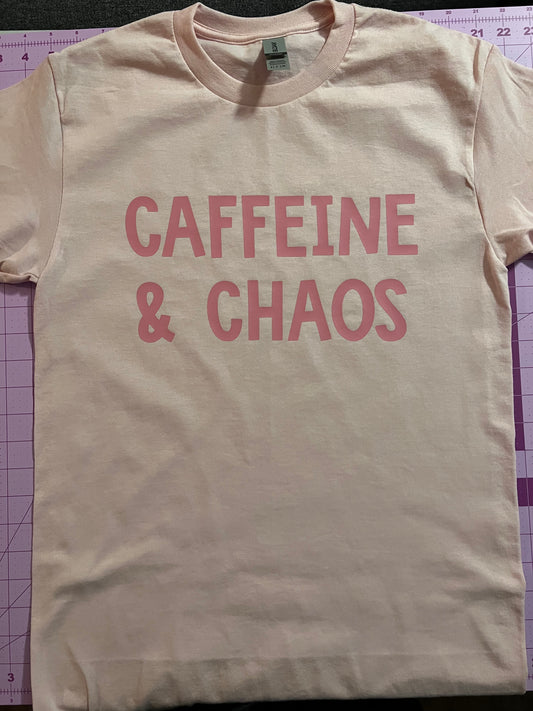 Adult Pink Caffeine & Chaos T-Shirt