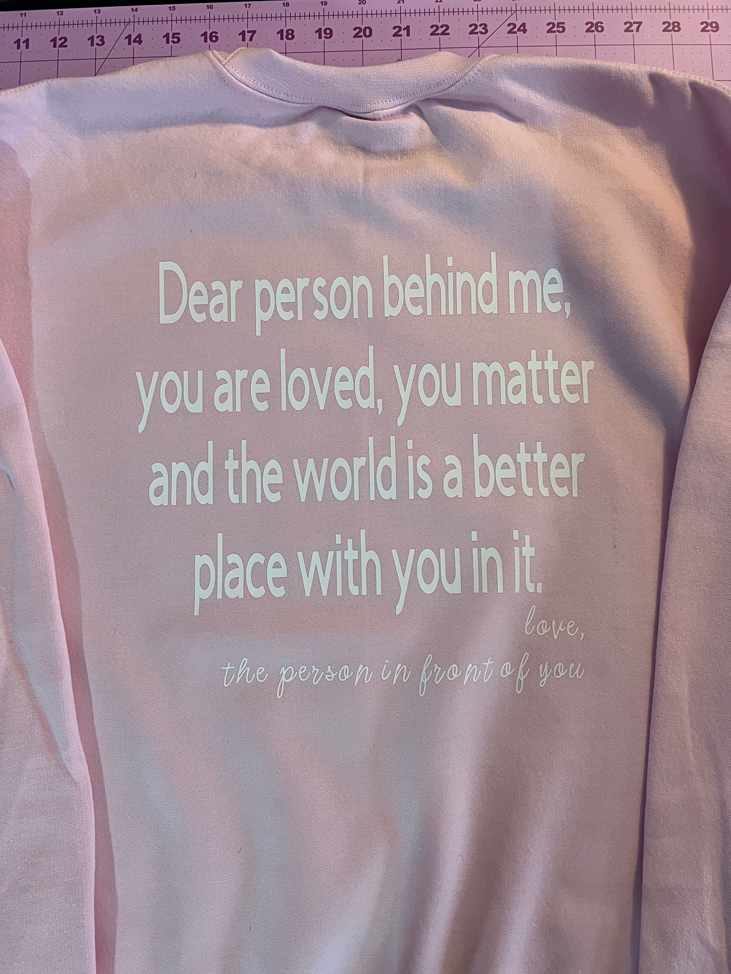 Adult Dear Person Behind Me Pink Crewneck