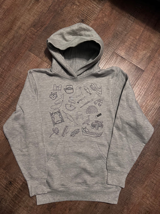 Child/Youth Inuit Things Grey Hoodie