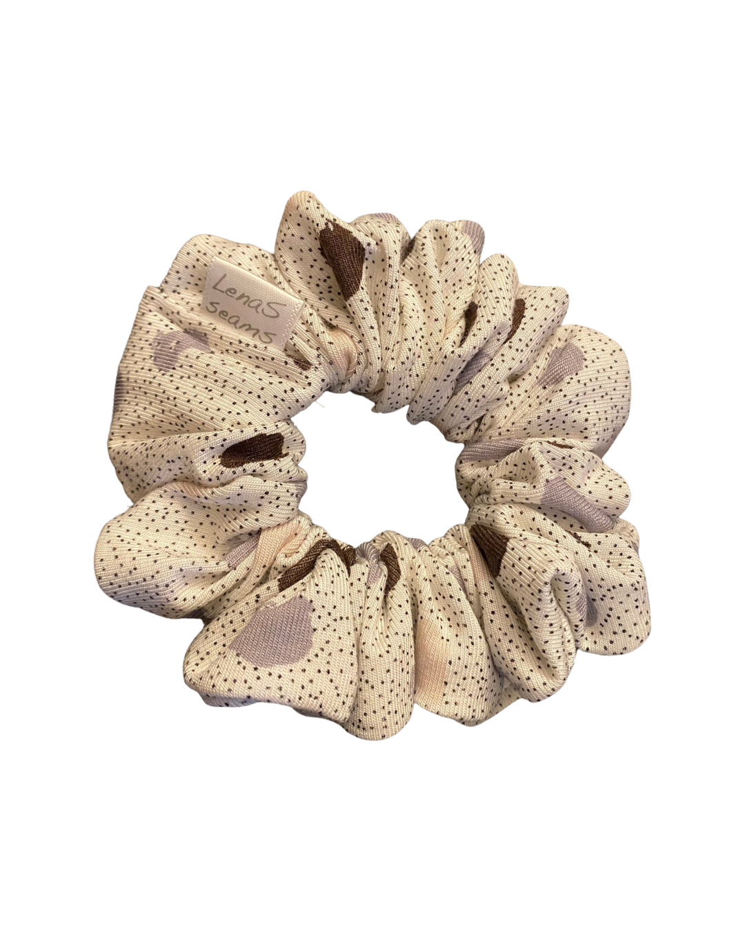 White Splatter Bamboo Cotton Scrunchies