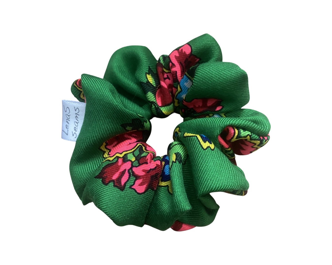 Vintage Green granny hanky hair scrunchies
