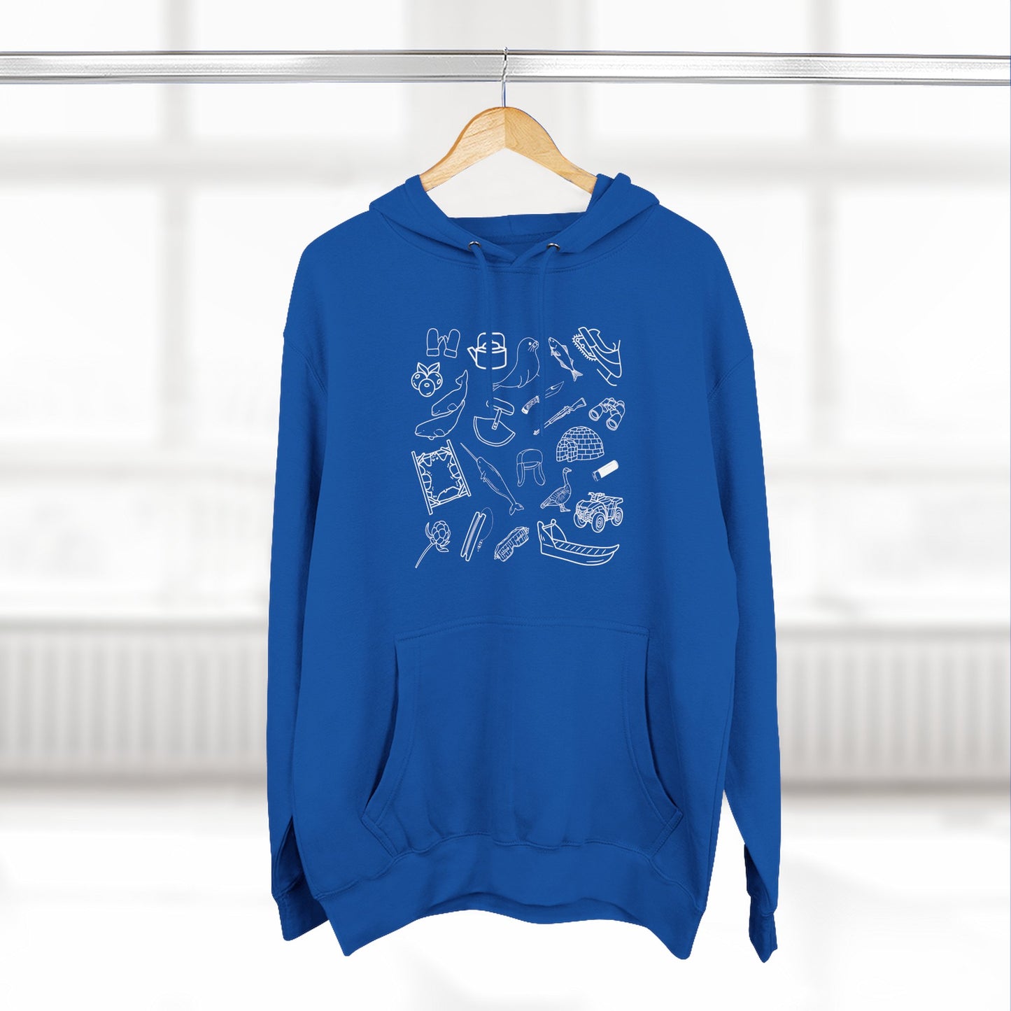 Adult sized Inuit Things Hoodie with White Print