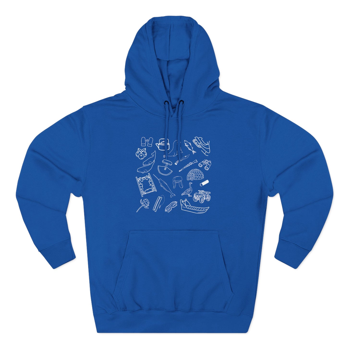 Adult sized Inuit Things Hoodie with White Print