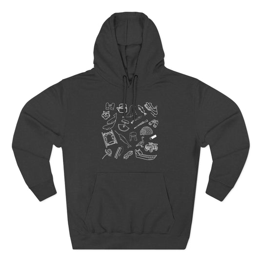 Adult sized Inuit Things Hoodie with White Print