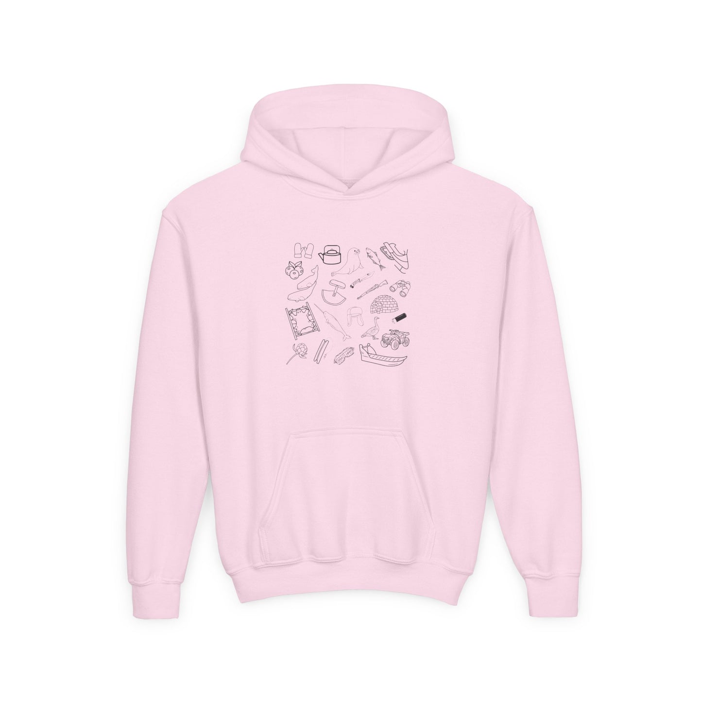 Youth Inuit Things Hoodie with Black Print