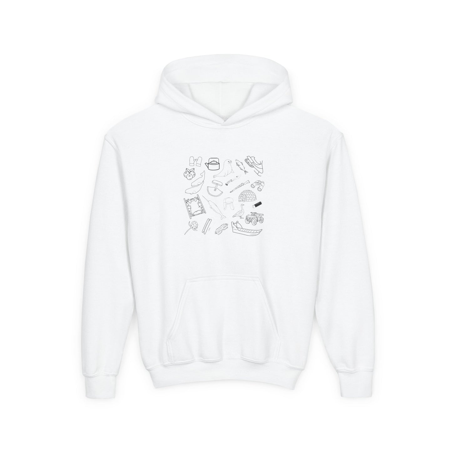 Youth Inuit Things Hoodie with Black Print