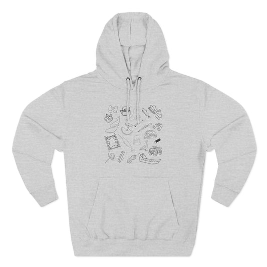 Adult sized Inuit Things Hoodie with Black Print