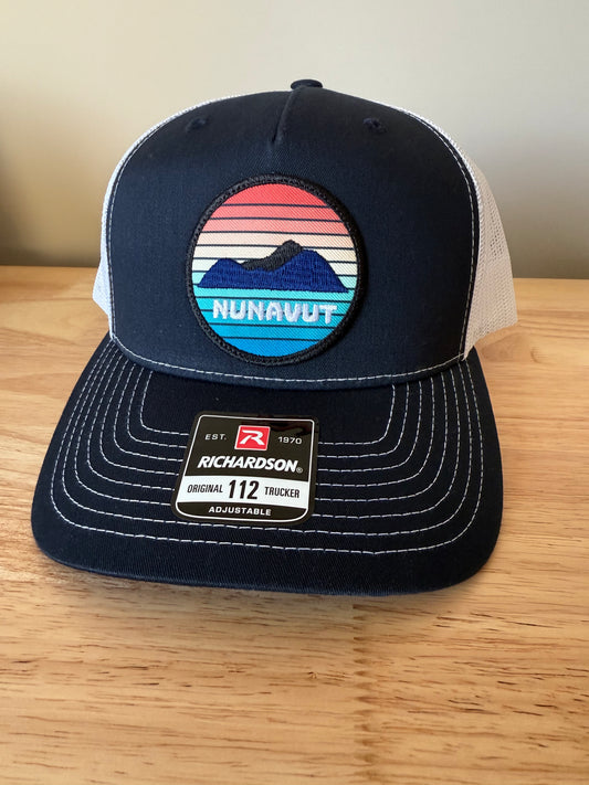 Adult Nunavut Sunset Embroidered Patch Trucker Cap