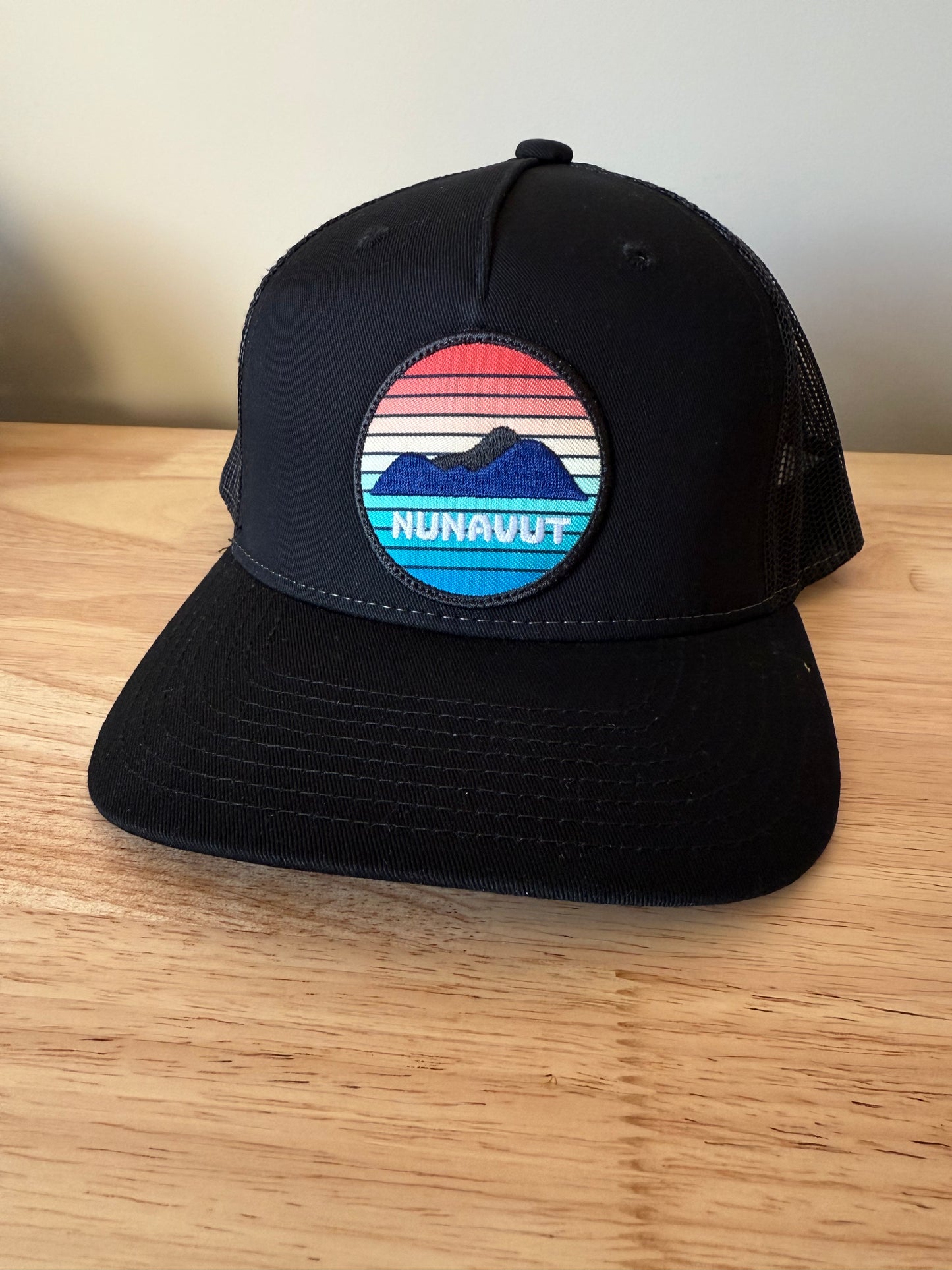 Adult Nunavut Sunset Embroidered Patch Trucker Cap