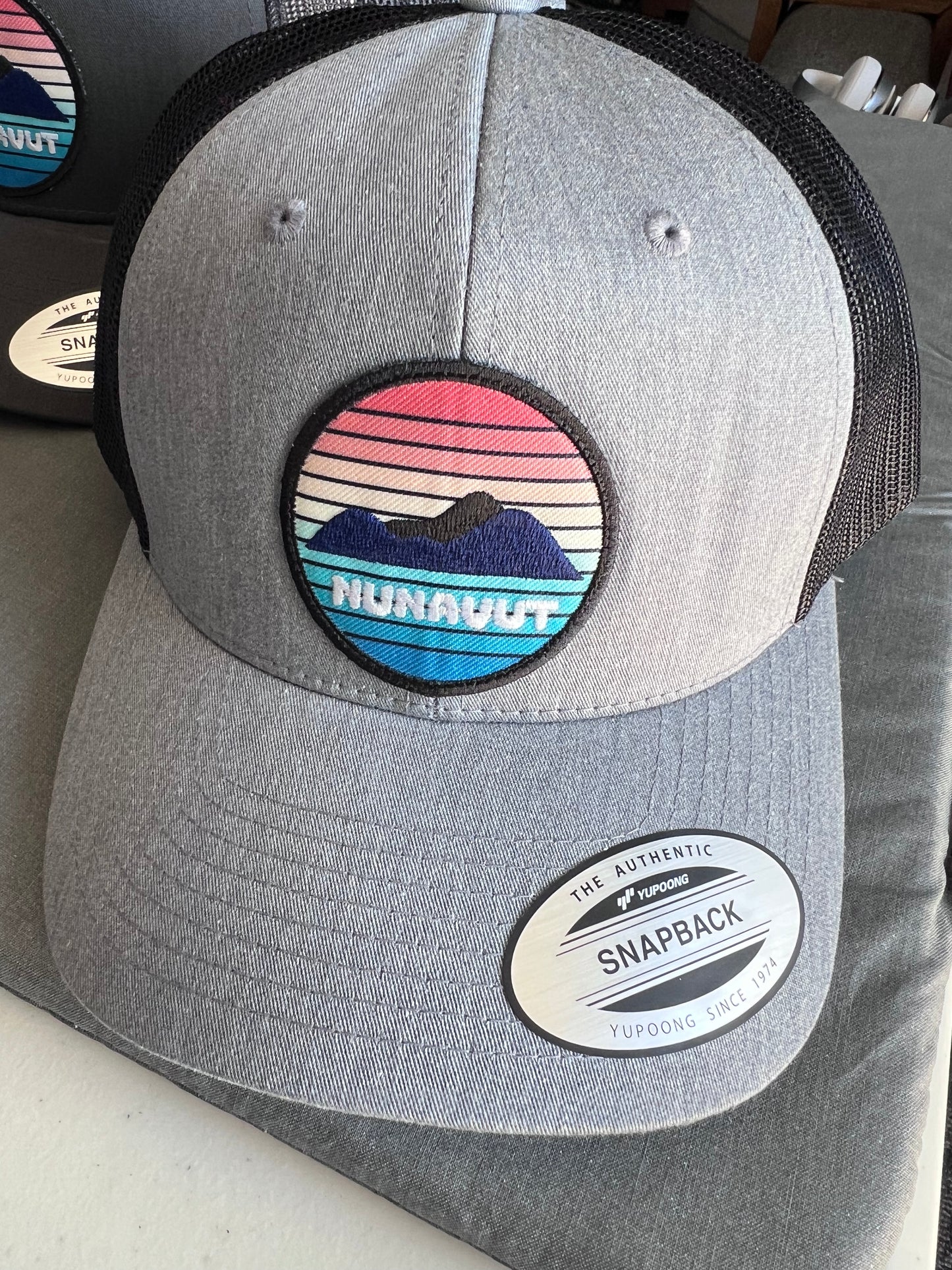 Adult Nunavut Sunset Embroidered Patch Trucker Cap