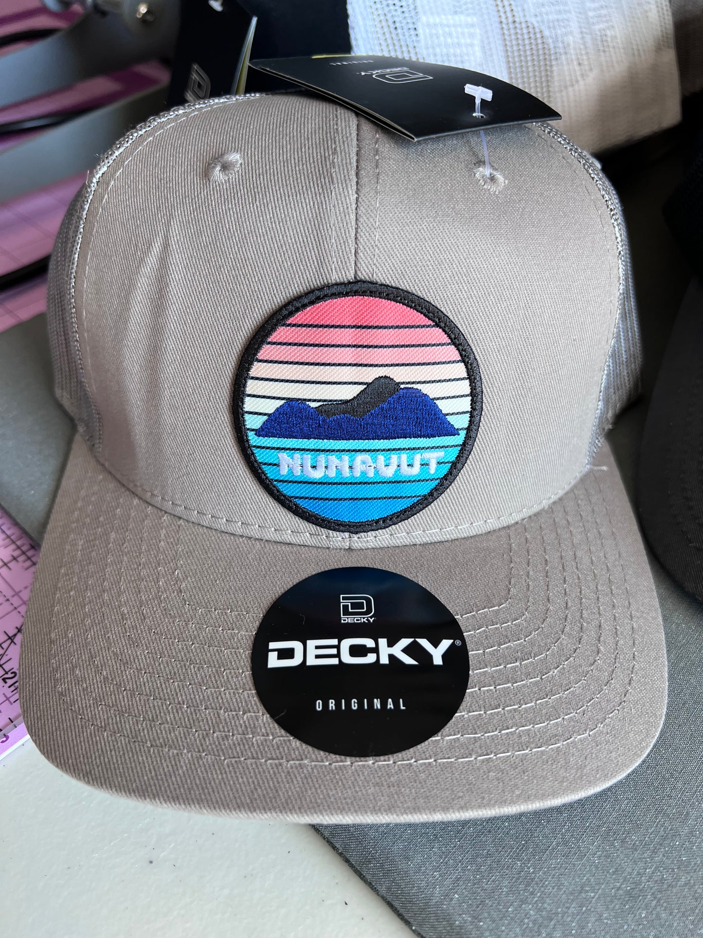 Adult Nunavut Sunset Embroidered Patch Trucker Cap